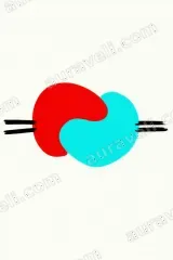 Abstract Linked Red Cyan Canvas Wall Art for Living Room Decor wall art print