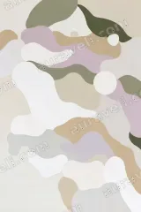 Abstract Soft-Toned Organic Shapes Canvas Wall Art for Living framed modern home decor