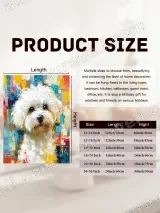 Colorful Abstract White Puppy Canvas Wall Art for Home Decor – вид 7