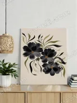 Black Floral Canvas Wall Art for Living Room Bedroom Home Decor – view 2