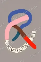 Abstract Intertwined Curves Canvas Wall Art for Living Room framed modern home decor