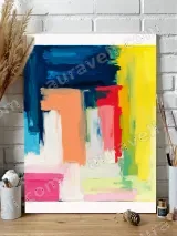 Abstract Color Block Canvas Wall Art for Living Room Bedroom Home Decor