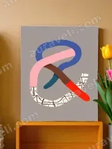 Abstract Intertwined Curves Canvas Wall Art for Living Room Home Decor – view 2