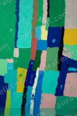 Abstract Color Block Canvas Wall Art for Living Room framed modern home decor