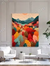 Colorful Autumn Landscape Canvas Wall Art for Home Decor – вид 3