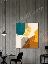 Abstract Geometric Gold Canvas Wall Art for Living Room Decor – view 3