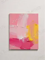 Abstract Pink & Yellow Textured Canvas Wall Art for Living Room Home Decor – вид 2