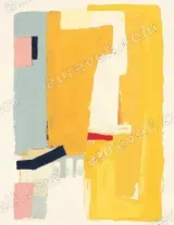 Abstract Color Block Canvas Wall Art for Living Room framed modern home decor