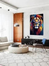 Colorful Lion Canvas Wall Art for Living Room Home Decor – вид 5