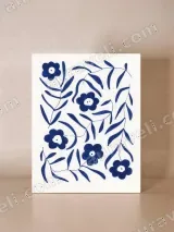 Indigo Floral Canvas Wall Art for Living Room Bedroom Home Decor – view 4