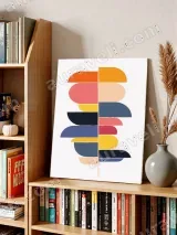Abstract Colorblocked Geometric Canvas Wall Art for Living Room Bedroom Home Decor – view 3