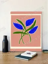Botanical Blue Leaf Canvas Wall Art for Living Room Bedroom Home Decor – view 2