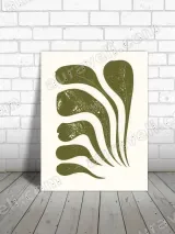 Abstract Botanical Leaf Canvas Wall Art for Living Room Decor – view 3