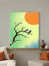 Blue Birds & Blossom Tree Canvas Wall Art for Home Decor – вид 3
