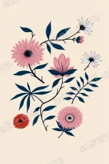 Floral Botanical Canvas Wall Art for Bedroom Living Room framed modern home decor