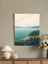Lake & Pine Forest Landscape Canvas Wall Art for Living Room Decor – view 4