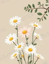Daisy Floral Canvas Wall Art for Bedroom Living Room framed modern home decor