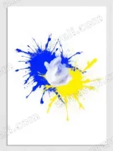 Abstract Blue Yellow Splash Canvas Wall Art for Living Room Home Decor – view 3