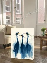 Abstract Blue Herons Canvas Wall Art for Home Decor – вид 2