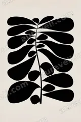 Abstract Botanical Leaf Canvas Wall Art for Living Room framed modern home decor