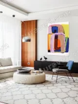 Abstract Colorful Geometric Canvas Wall Art for Living Room Home Decor – view 5