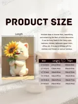 Cute White Cat Sunflower Canvas Wall Art for Living Room Home Decor – вид 7