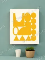 Yellow Abstract Geometric Canvas Wall Art for Living Room Home Decor – view 4