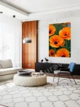 Orange Poppies Floral Canvas Wall Art for Living Room & Bedroom Home Decor – view 5
