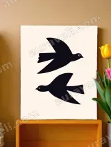 Two Black Birds Minimalist Canvas Wall Art for Living Room Home Decor – view 2