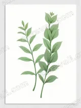 Botanical Green Leaves Canvas Wall Art for Living Room Home Decor – view 3