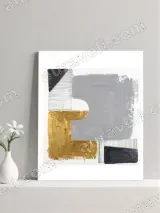 Abstract Geometric Gold Gray Canvas Wall Art for Living Room Bedroom Home Decor – view 3