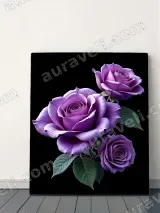 Purple Roses Canvas Wall Art for Bedroom & Living Room Home Decor