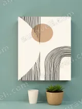 Abstract Geometric Line & Circle Canvas Wall Art for Home Decor – view 3