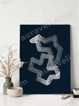 Abstract Geometric Wireframe Canvas Wall Art for Living Room Home Decor