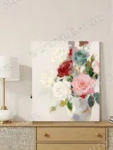 Colorful Rose Bouquet Canvas Wall Art for Living Room Bedroom Home Decor – view 4