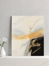 Abstract Yellow & Black Canvas Wall Art for Living Room Home Decor – вид 2