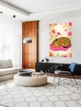 Sleeping Leopard Floral Canvas Wall Art for Bedroom Home Decor – view 5