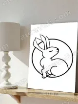 Rabbit Minimalist Canvas Wall Art for Bedroom Living Room Home Decor – вид 4