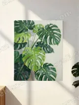 Monstera Leaf Canvas Wall Art for Living Room Home Decor – вид 2