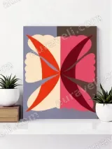 Abstract Geometric Floral Canvas Wall Art for Living Room Home Decor