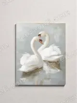 Romantic Swan Couple Canvas Wall Art for Living Room Bedroom Home Decor – вид 2