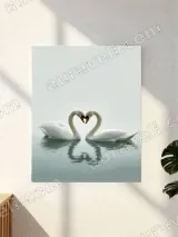 Swan Heart Shape Canvas Wall Art for Living Room Bedroom Home Decor – view 3