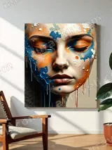 Abstract Colorful Face Splash Canvas Wall Art for Home Decor – view 3