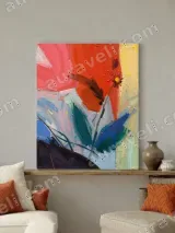 Abstract Floral Canvas Wall Art for Living Room Home Decor