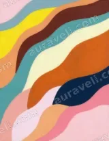 Abstract Color Block Wavy Canvas Wall Art for Living Room Bedroom Decor wall art print
