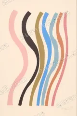 Abstract Wavy Lines Canvas Wall Art for Living Room framed modern home decor