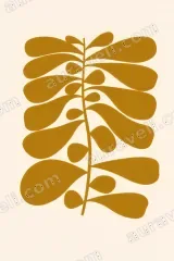Abstract Botanical Leaf Canvas Wall Art for Living Room framed modern home decor
