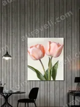 Pink Tulips Floral Canvas Wall Art for Bedroom & Living Room Home Decor – view 2