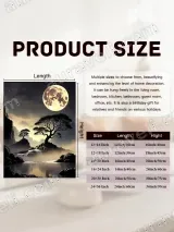 Zen Moonlit Tree & Waterfall Landscape Canvas Wall Art for Home Decor – view 7