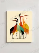 Mid - Century Modern Abstract Crane Canvas Wall Art for Home Decor – вид 2
